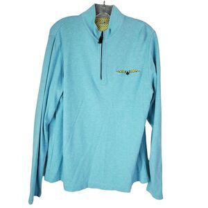 Southern Pines Men's Medium Blue Crewneck‎ Pullover 1/4 Zip Chest Pocket